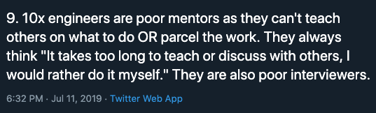 10x Engineers Are Poor Mentors and Interviewers