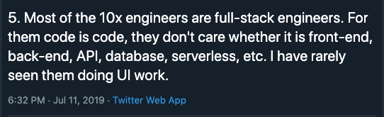 10x Engineers Are Full Stack