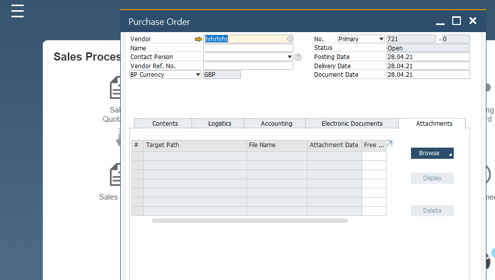 SAP B1 purchasing and A/P documents