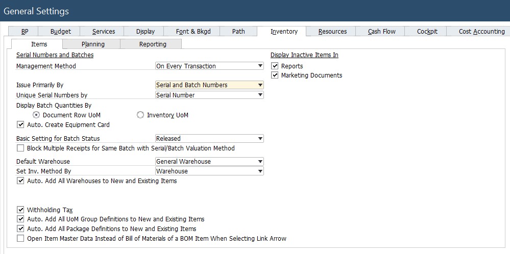 SAP B1 purchasing and A/P documents