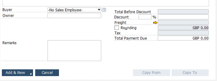 SAP B1 purchasing and A/P documents