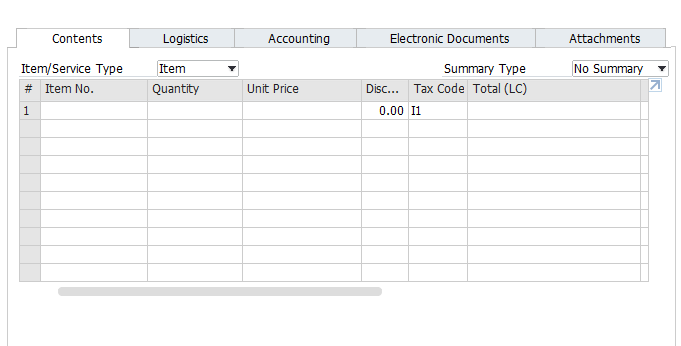 SAP B1 purchasing and A/P documents