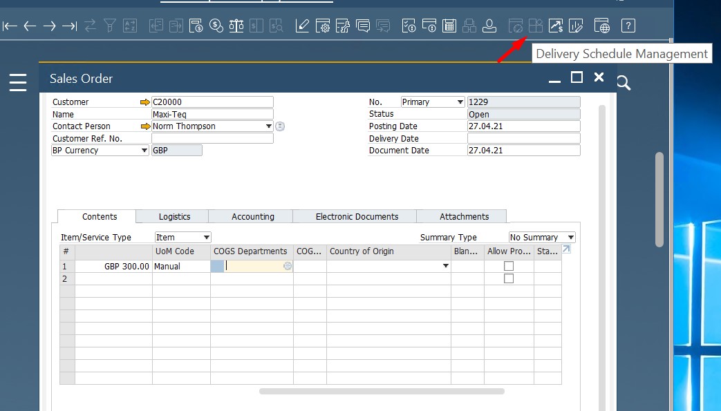 SAP B1 sales and A/R documents