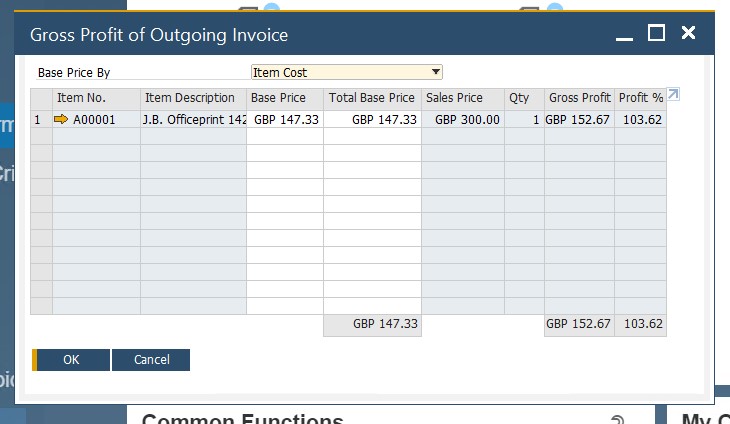 SAP B1 sales and A/R documents