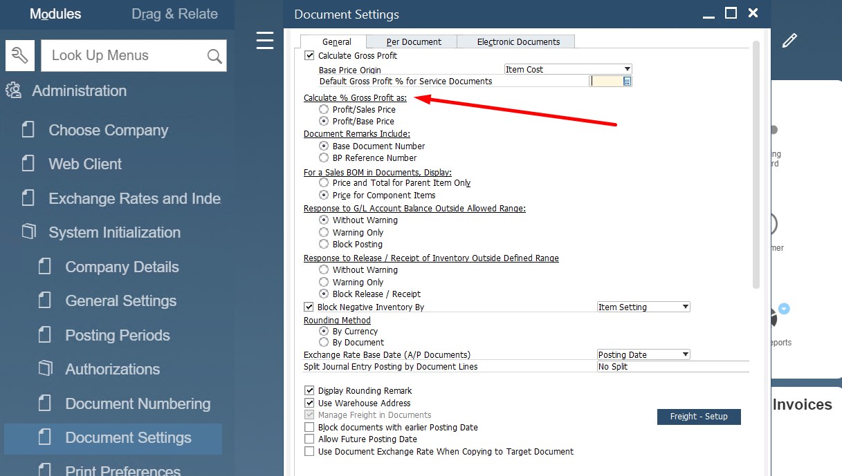 SAP B1 sales and A/R documents