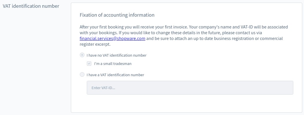 shopware 6 account settings