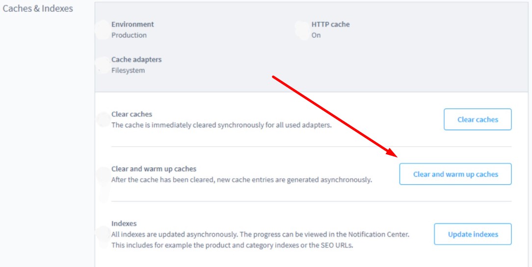 Shopware 6 caches and indexes