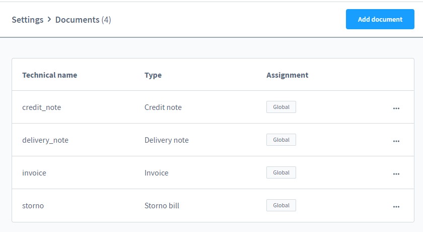 Shopware 6 documnt templates