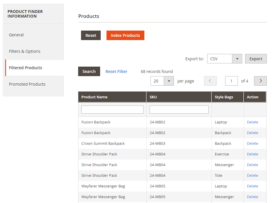 Magento 2 product finder