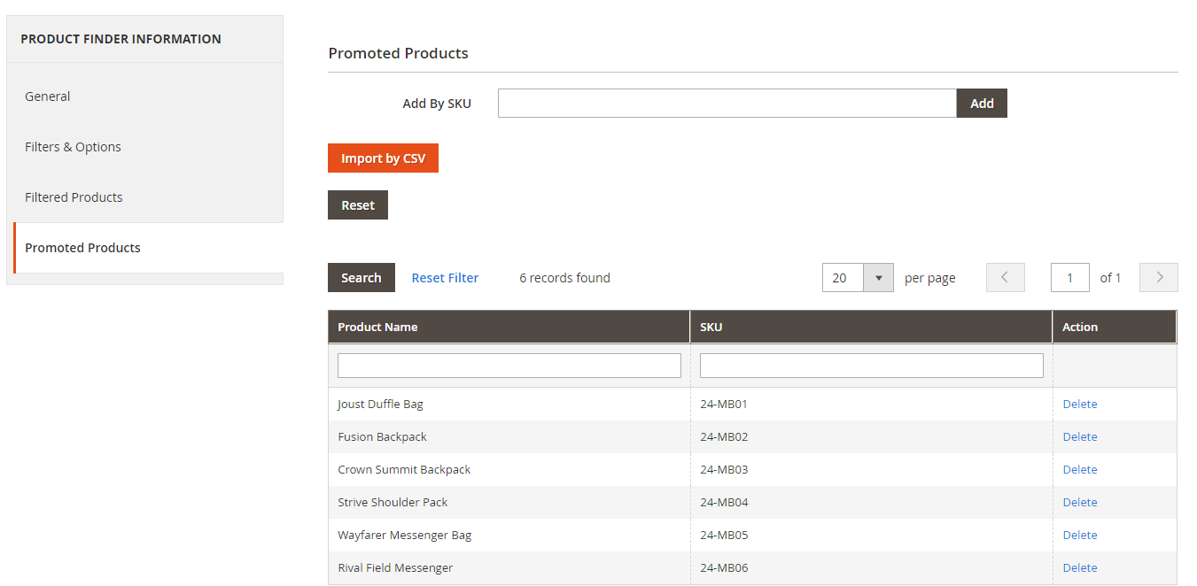 Magento 2 product finder