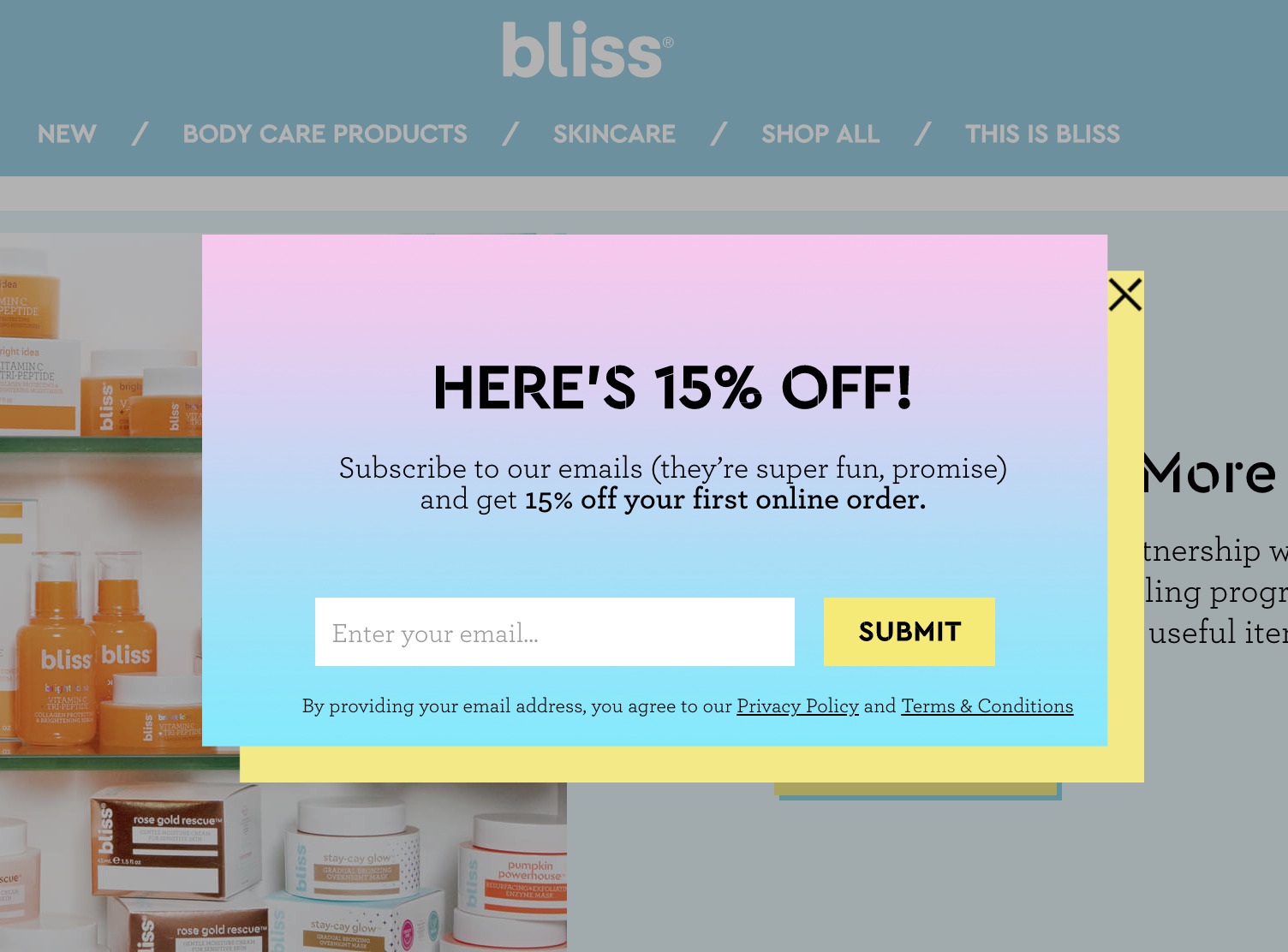 Bliss pop up