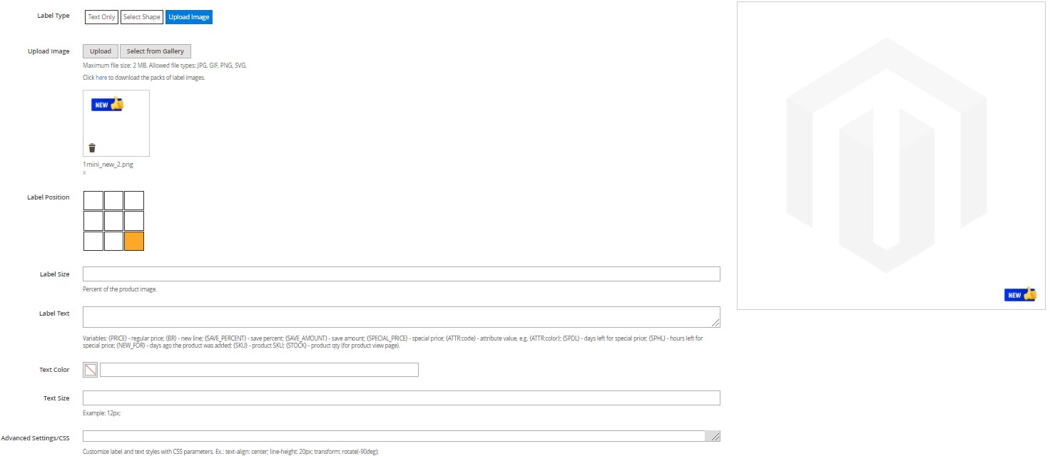 Magento custom product labels; Magento 2 custom badges