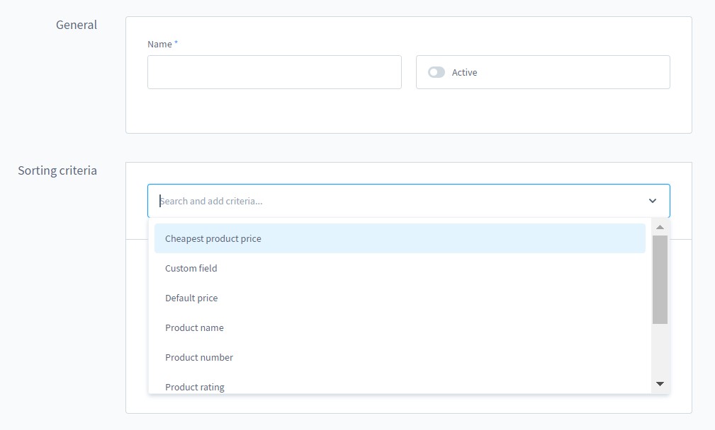 shopware 6 product listing, product sorting