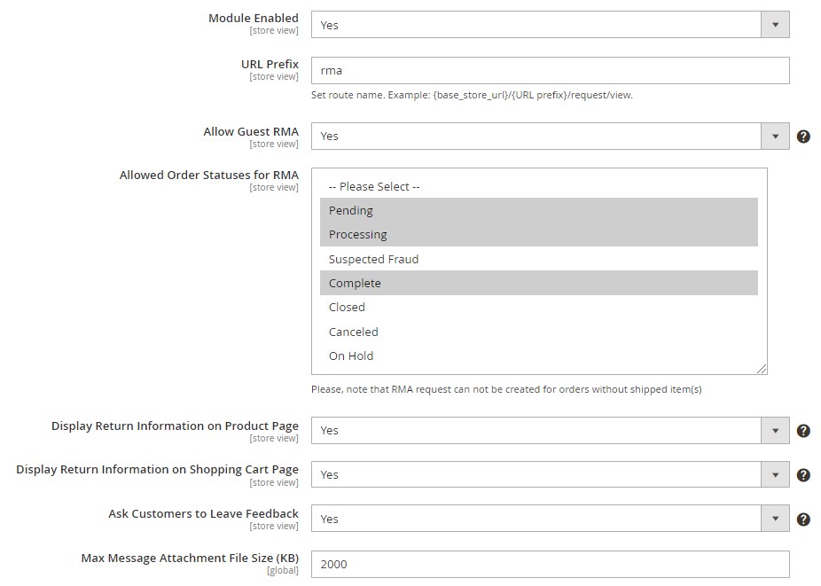 Amasty Return Order Management Magento 2 module