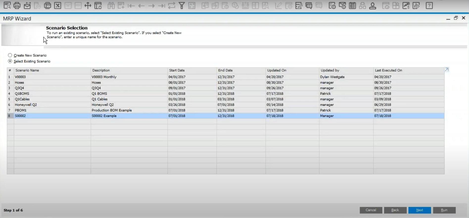 sap business one mrp run