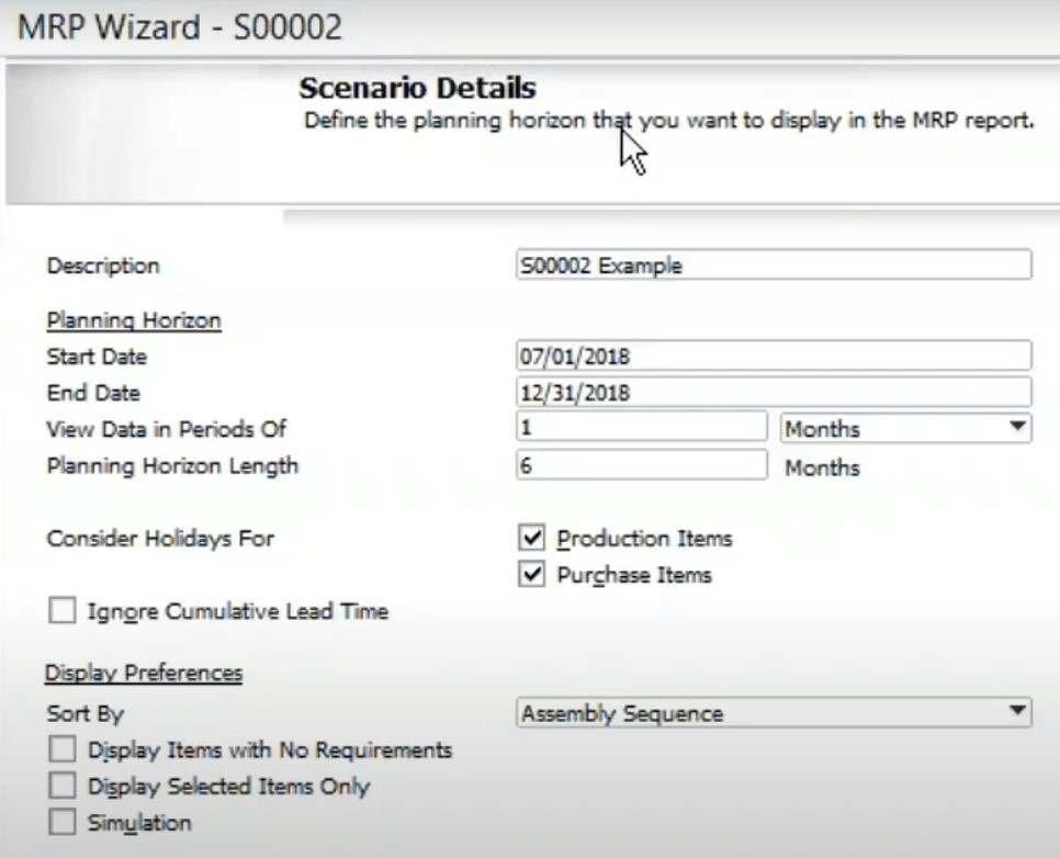 sap business one mrp run