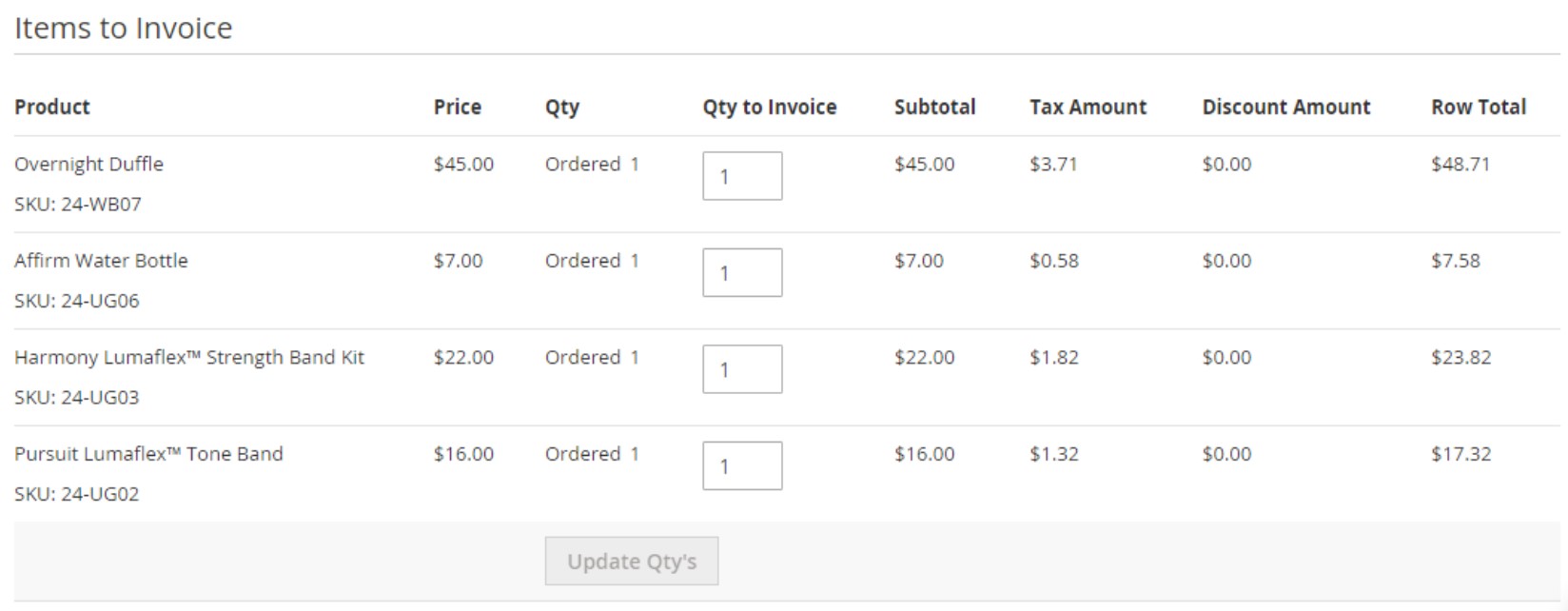 Magento 2 invoices generate import export