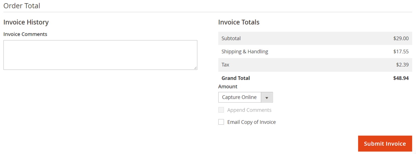 Magento 2 invoices generate import export