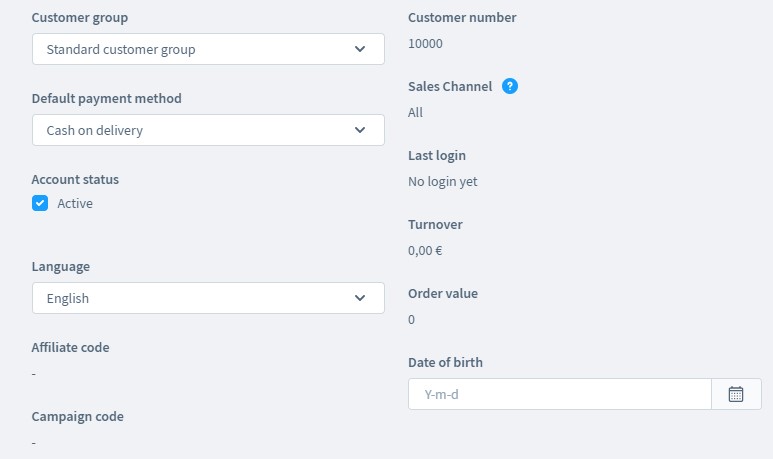 Shopware 6 customer and customer account