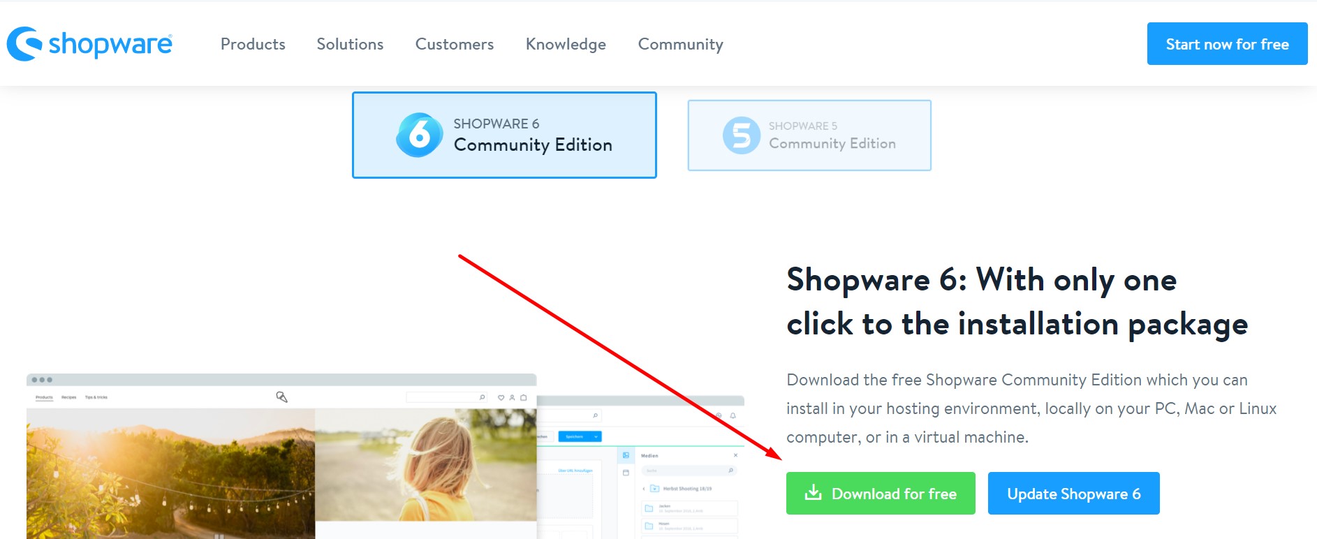 Shopware 6 installation: download installer