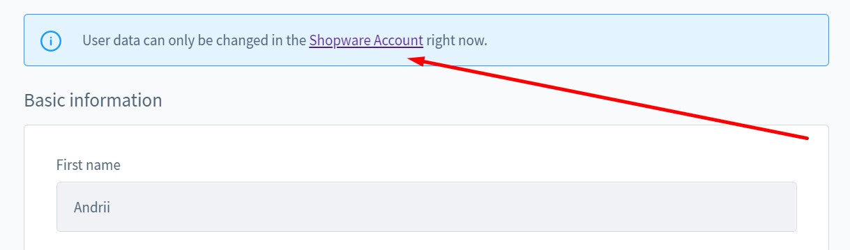 shopware 6 profile settings