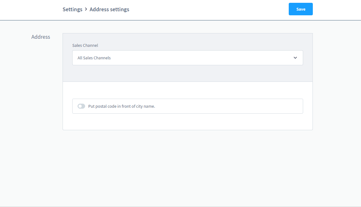 shopware 6 address settings