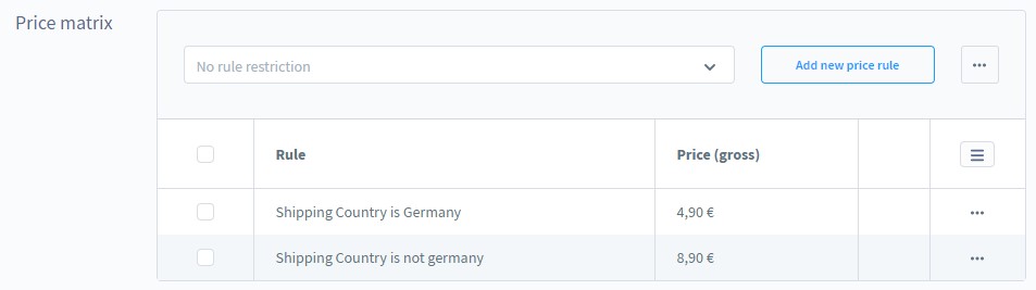 shopware 6 shipping methods