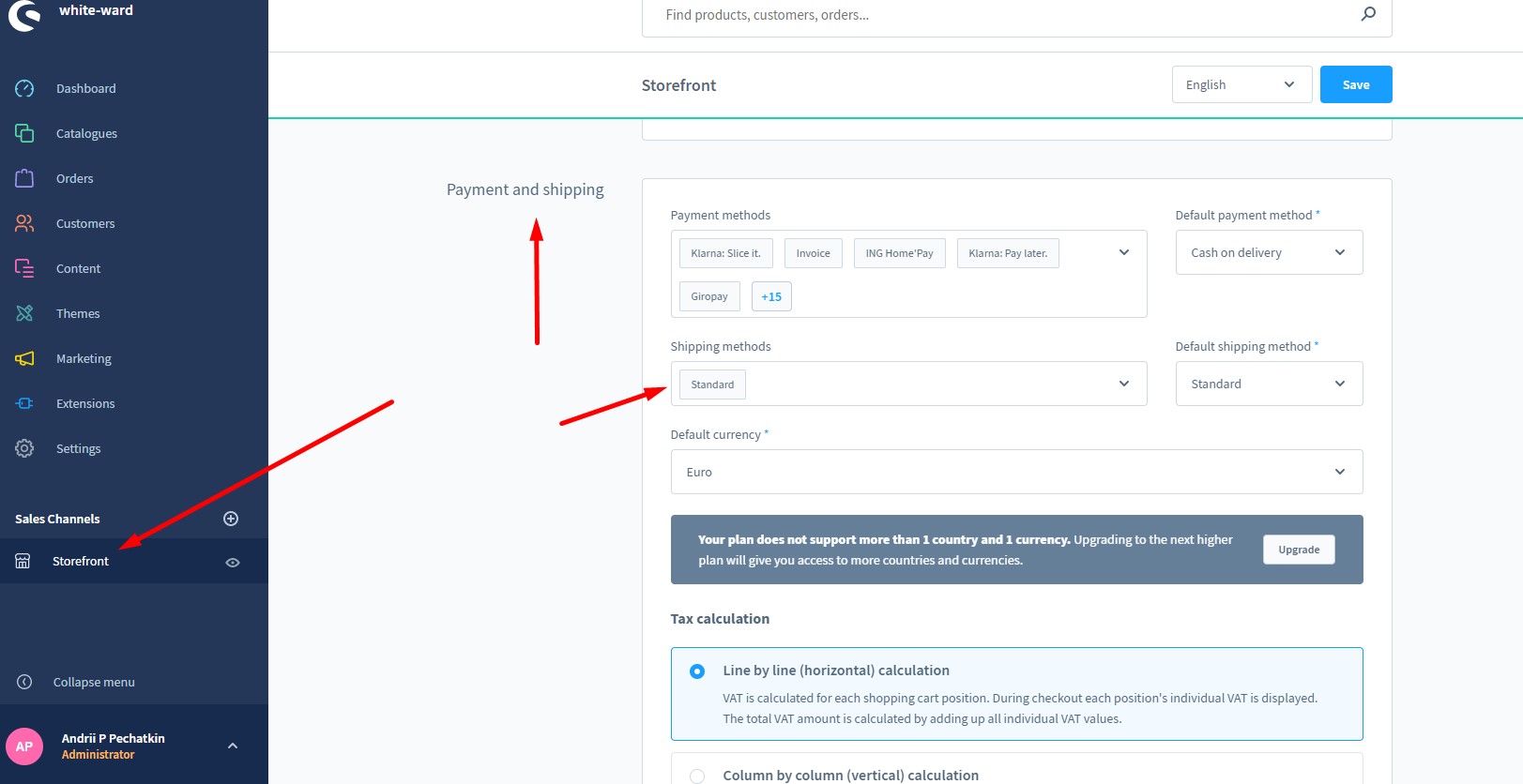 shopware 6 shipping methods