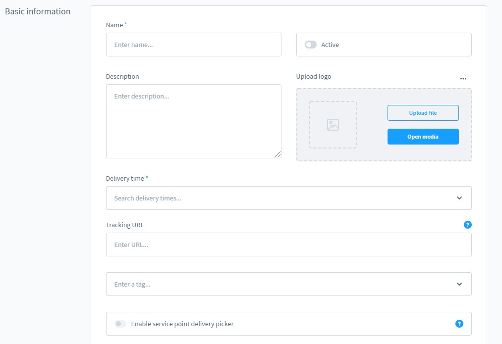 shopware 6 shipping methods