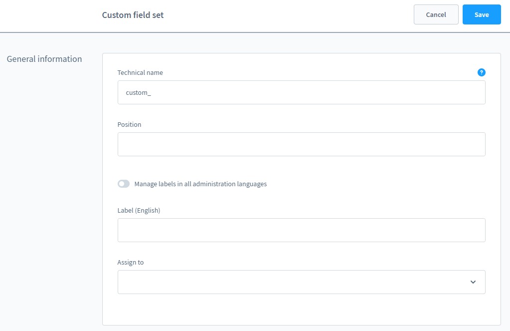 Shopware 6 custom fields