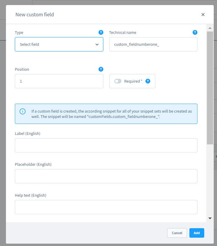 Shopware 6 custom fields