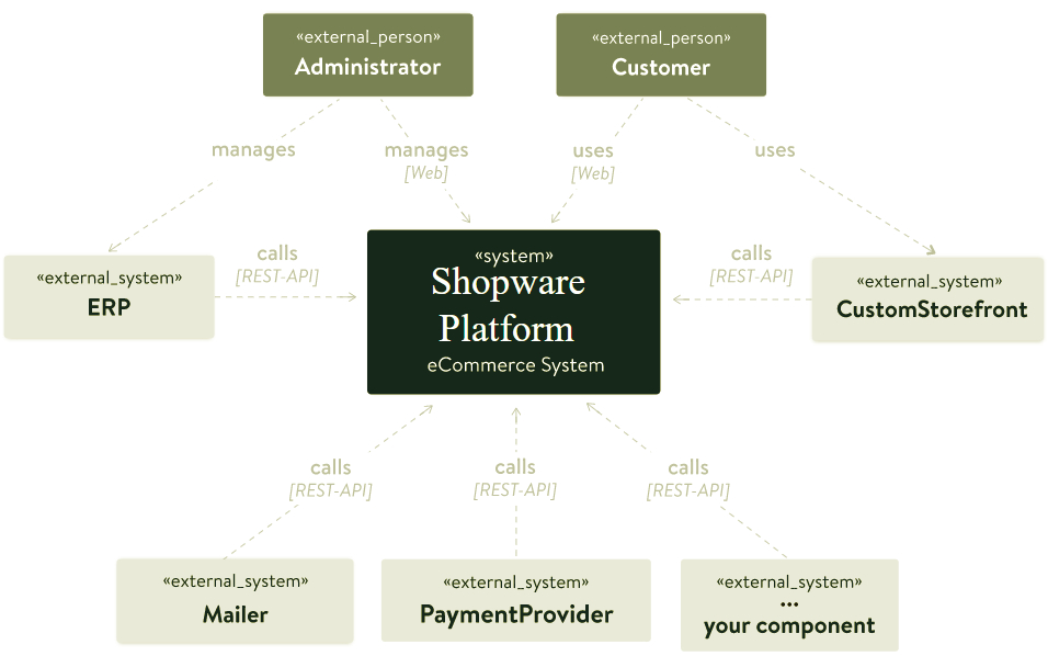 shopware rest api connecting services