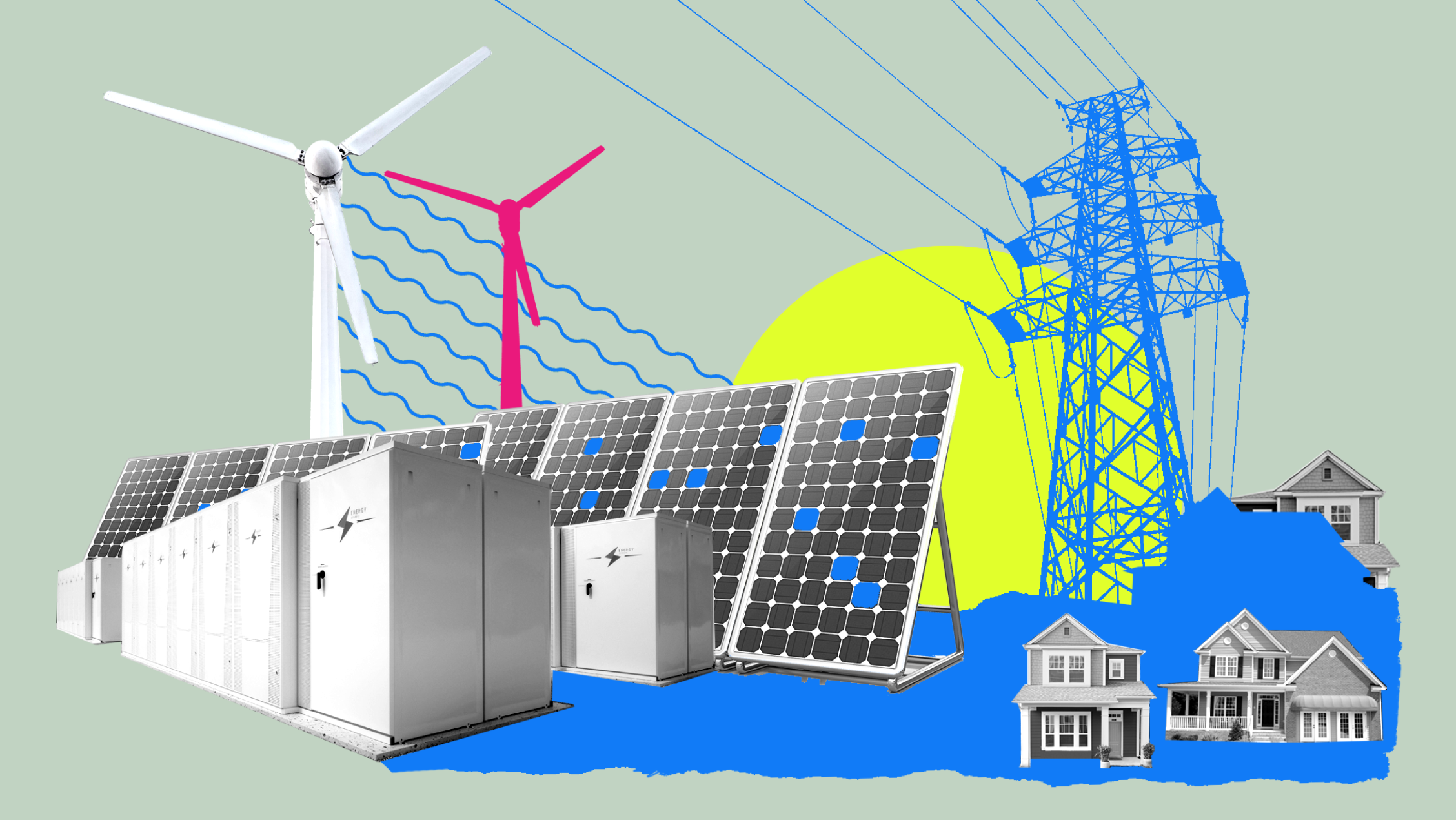 Concept illustration of a long-lasting grid battery