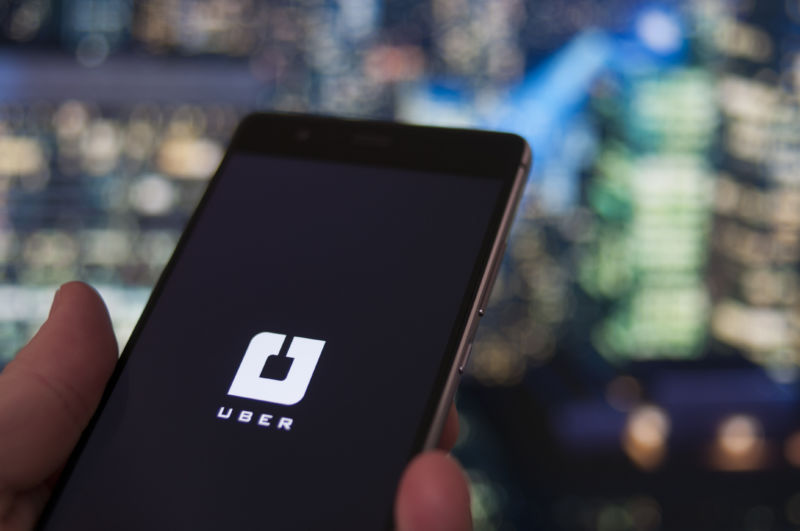 Uber app being used on a smartphone