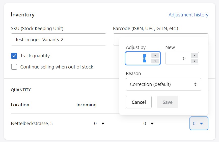 Shopify inventory management