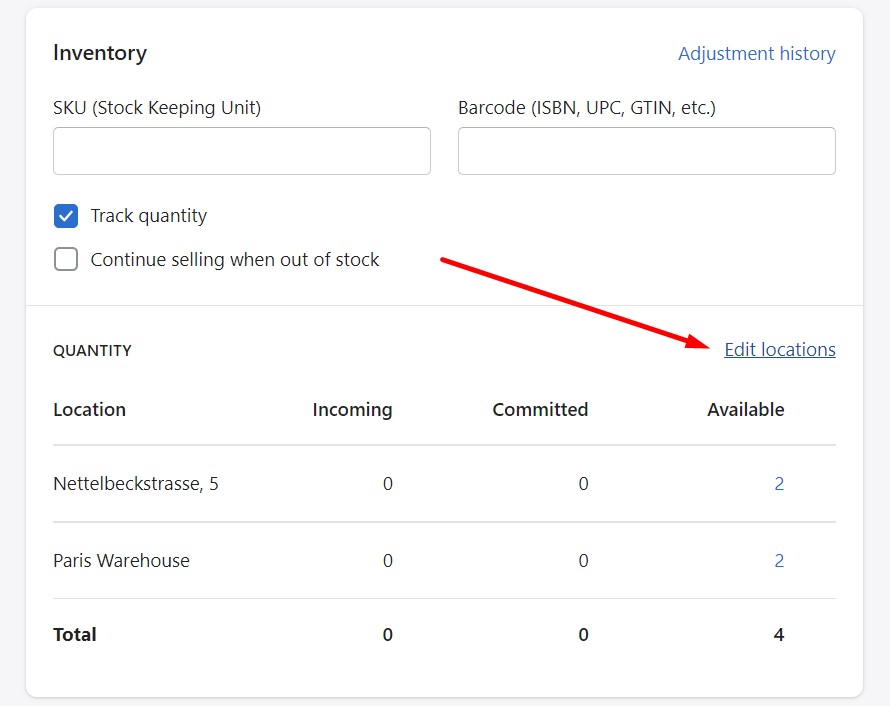 Shopify inventory management