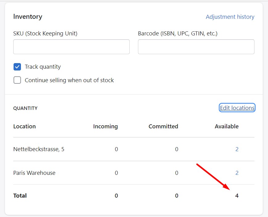 Shopify inventory management