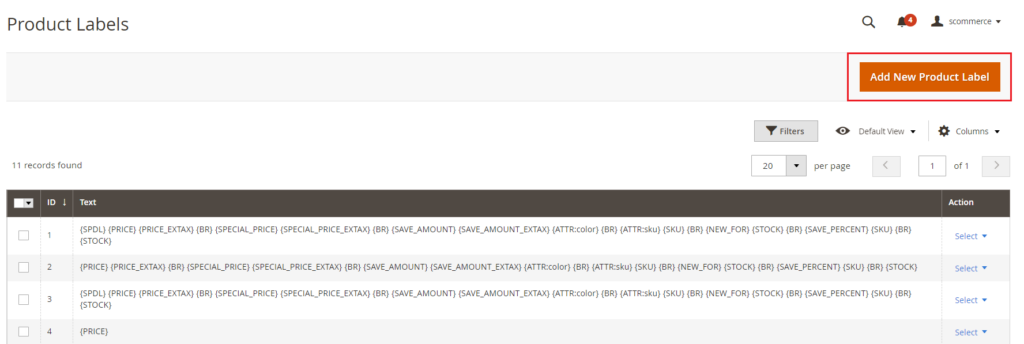 Magento 2 product label settings