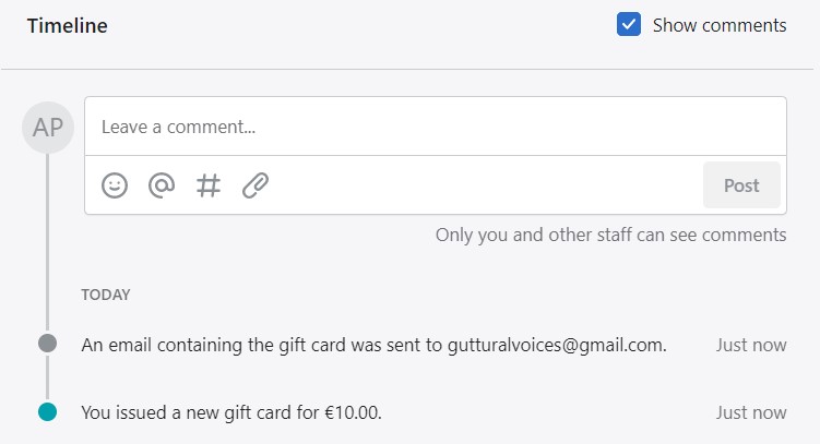 shopify gift card timeline
