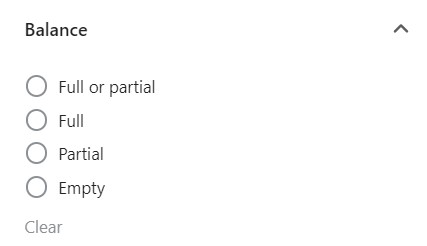 conditions of balance filter