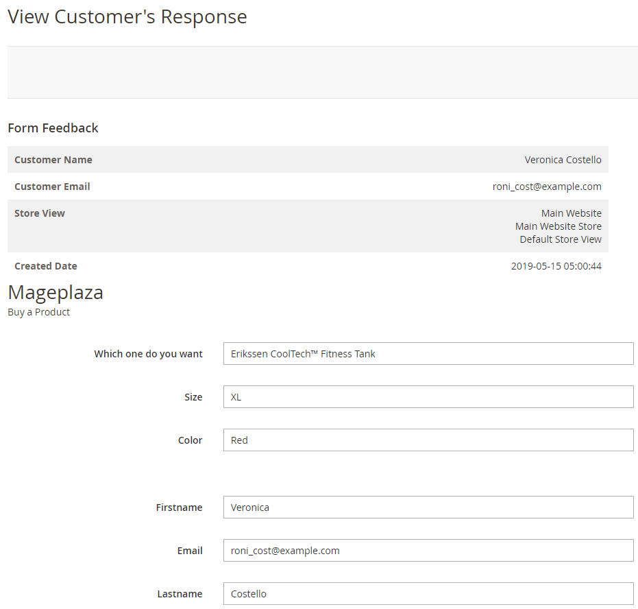 magento 2 Custom Form extension