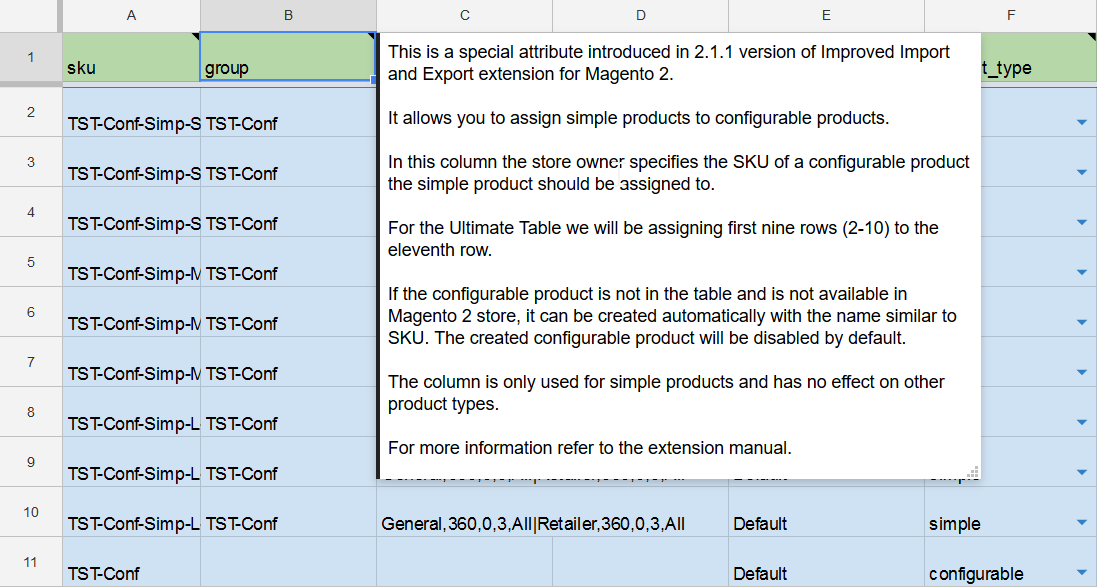 Magento 2 Google Docs Import