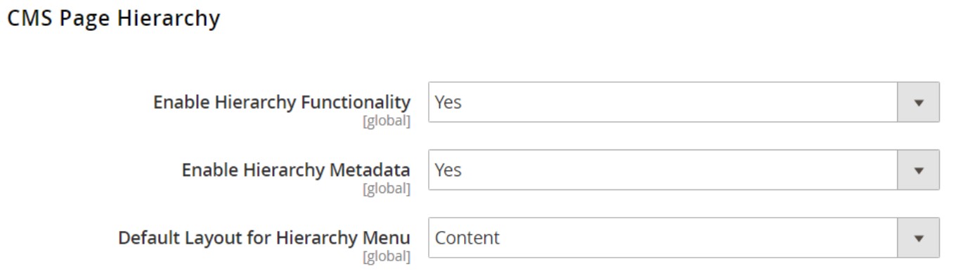 Magento 2 page hierarchy import export