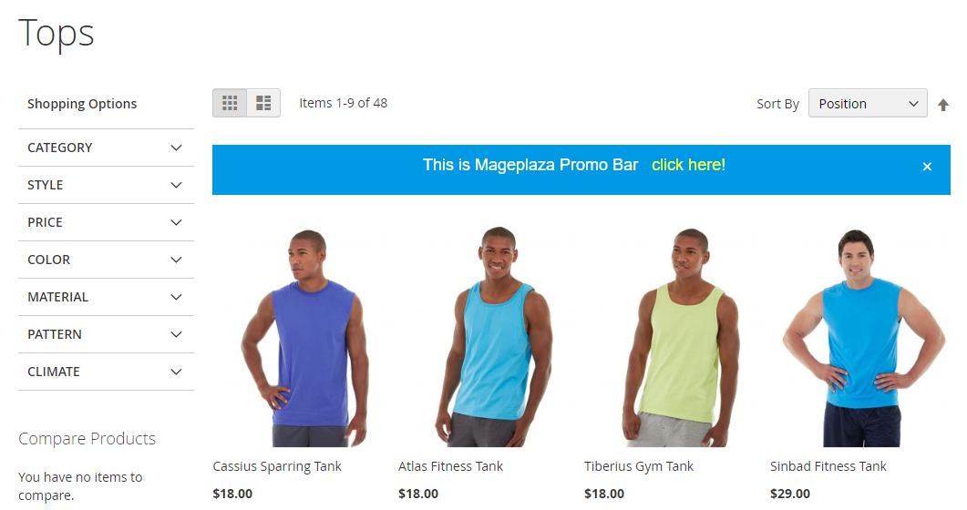 magento 2 promo bar extension