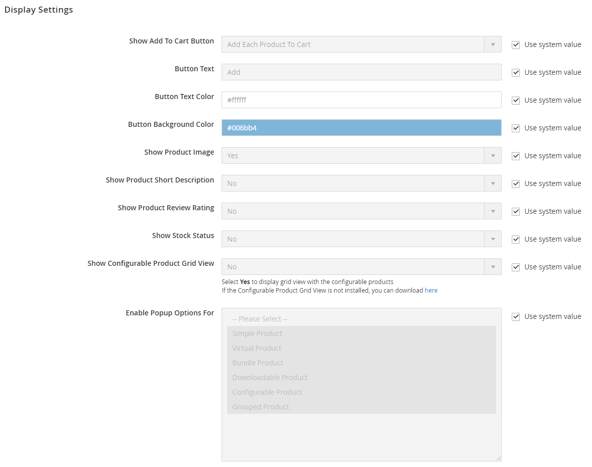 Magento 2 Table Category View extension