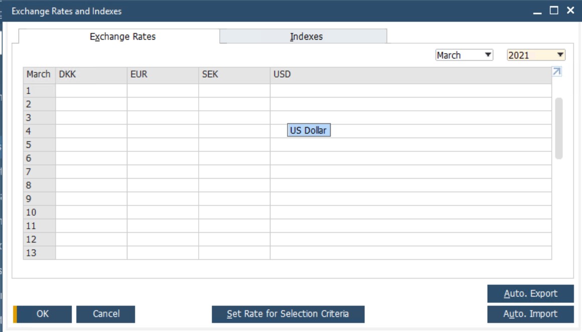 SAP business One financial accounting