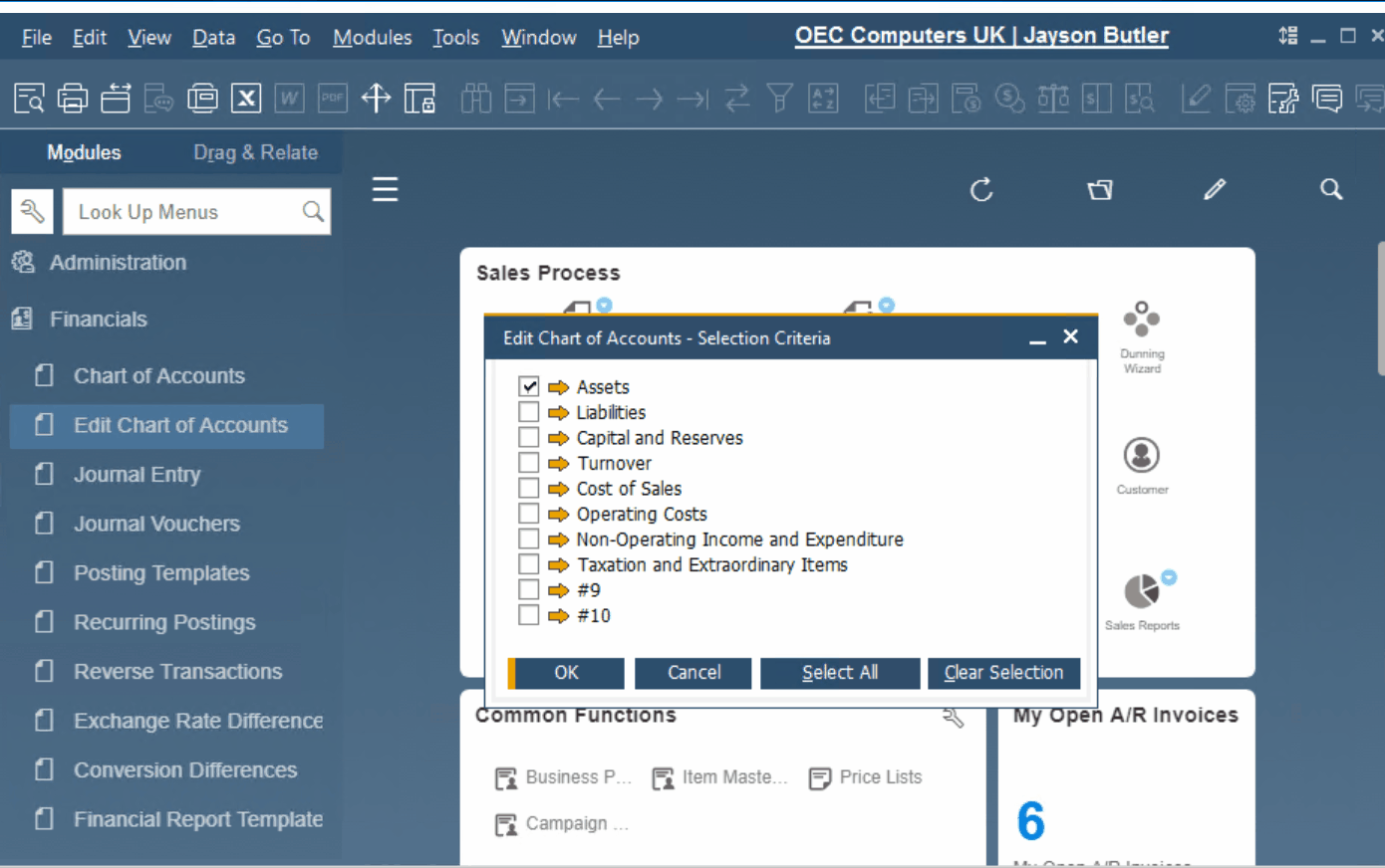 SAP business One financial accounting posting periods