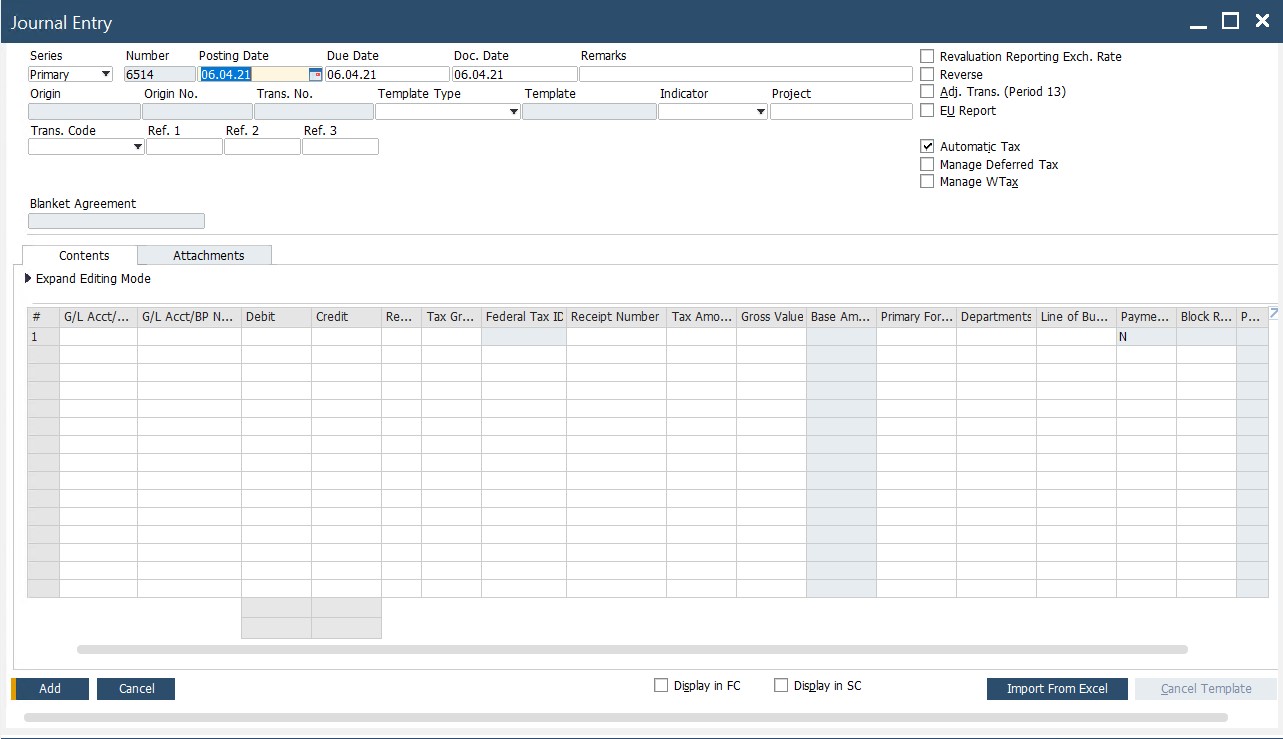 SAP B1 Financial Accounting