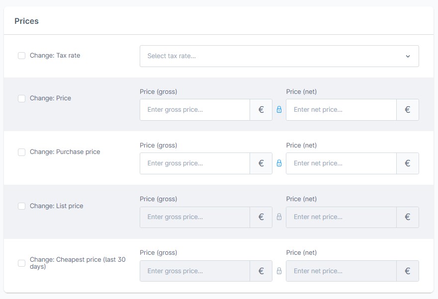 different product price options of Shopware 6