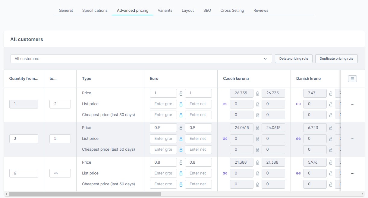 Shopware 6 tier prices